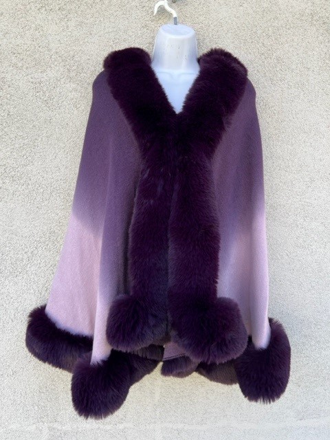 Ombre Poncho Purple-Pink